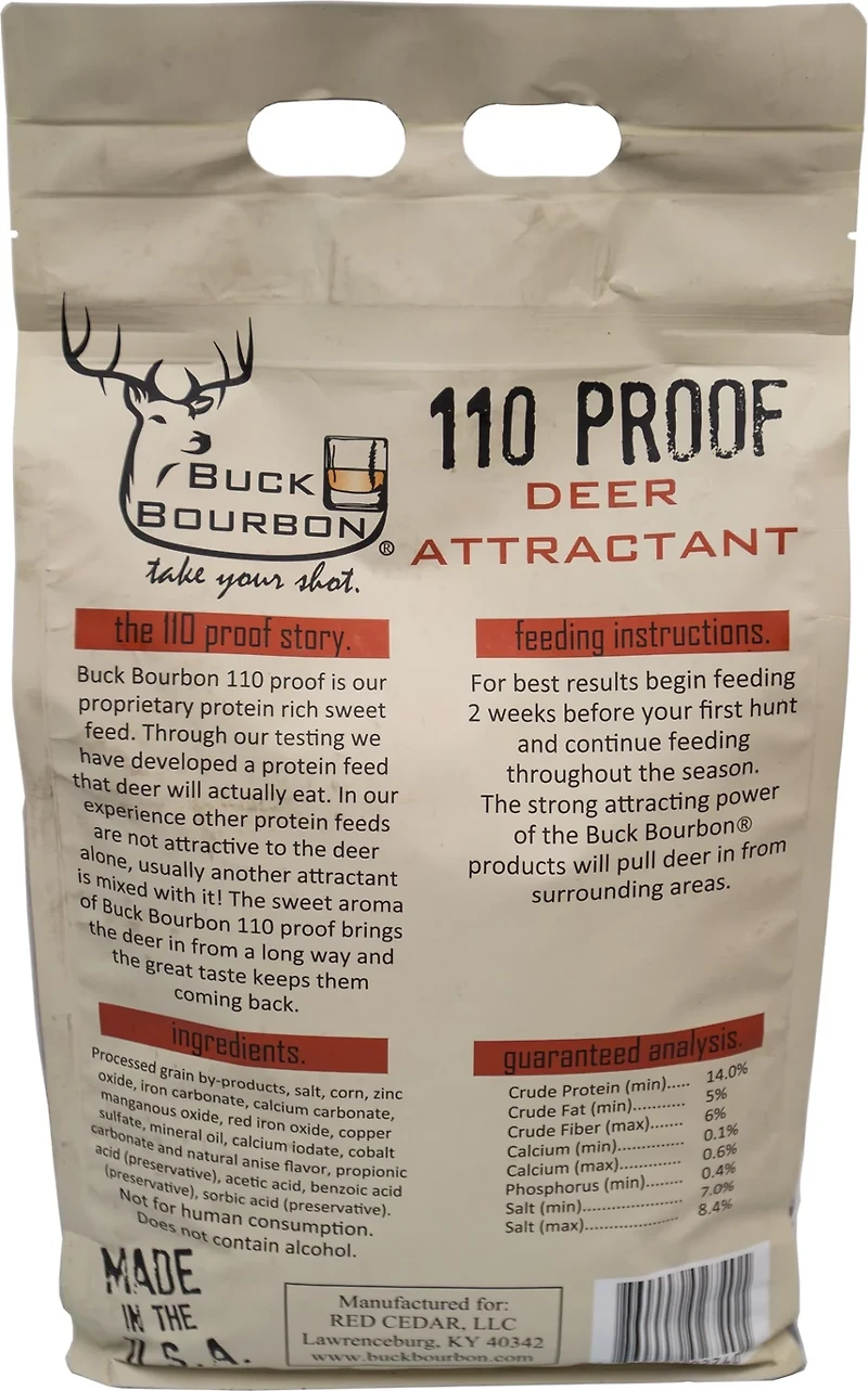 Buck Bourbon 110 Proof Deer Attractant 8 lb Bag