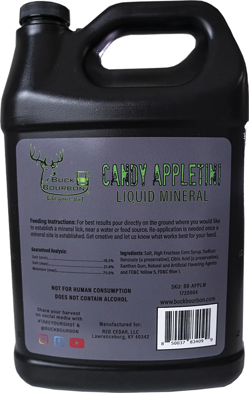 Buck Bourbon 110 Proof Candle Appletini Liquid Deer Mineral