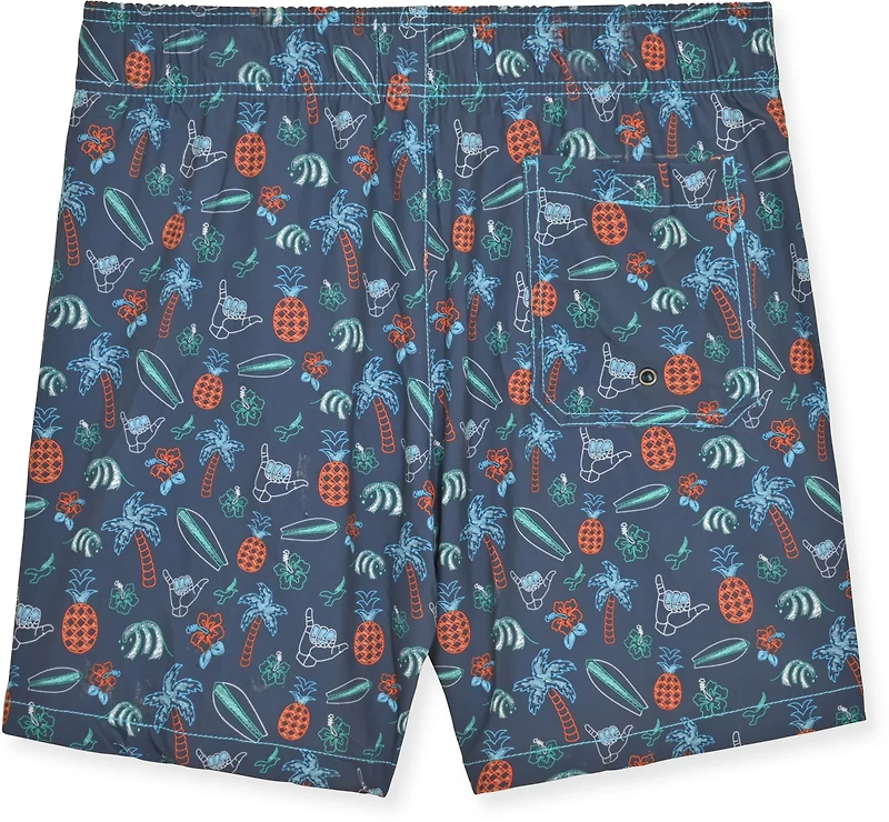 Beach Bros Men's Tropical Chalk Swim Trunk