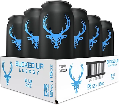 Bucked Up Blue Raz Energy Drink 16 oz