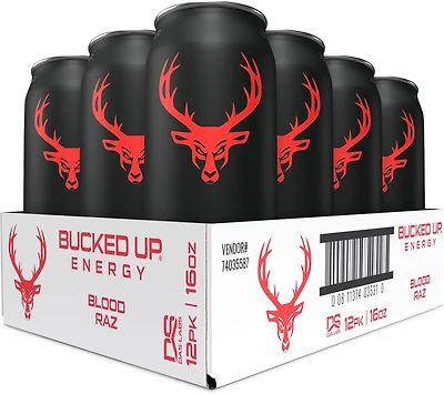Bucked Up Blood Raz Energy Drink 16 oz