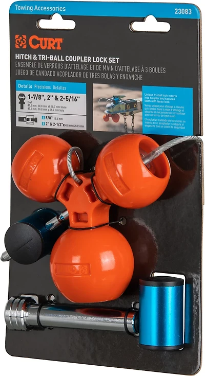 CURT Hitch and Tri-Ball Coupler Lock Set