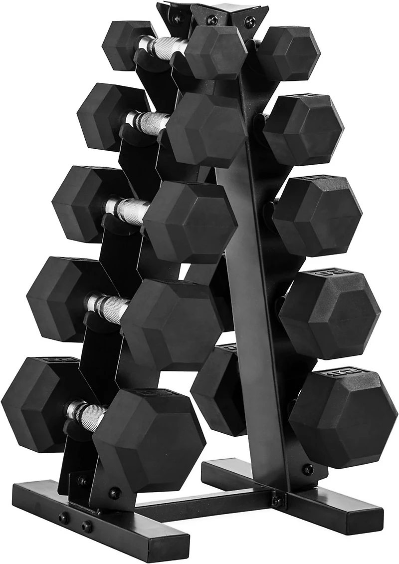 CAP Barbell 150 lb Rubber Hex Dumbbell Weight Set