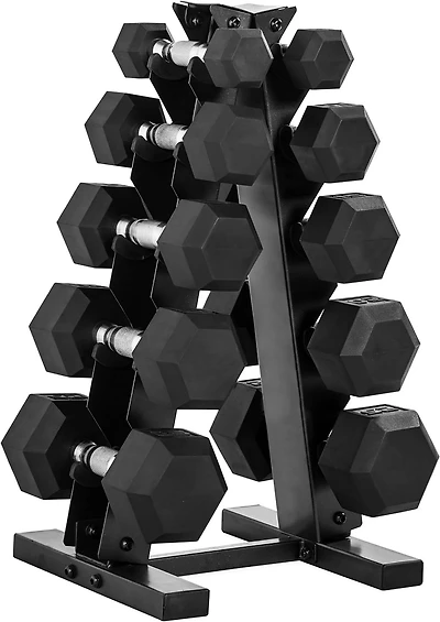 CAP Barbell 150 lb Rubber Hex Dumbbell Weight Set