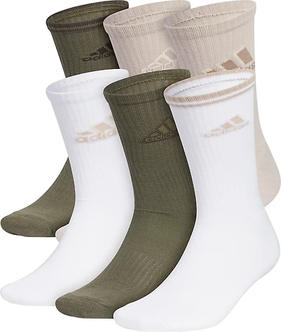 adidas Men's Athletic Cushioned Mixed 2.0 6 Pack Crew Socks