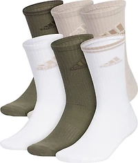 adidas Men's Athletic Cushioned Mixed 2.0 6 Pack Crew Socks