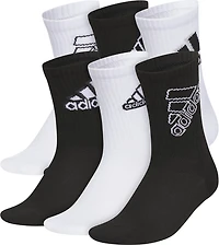 adidas Youth Cushion Mixed 6 Pack Crew Socks