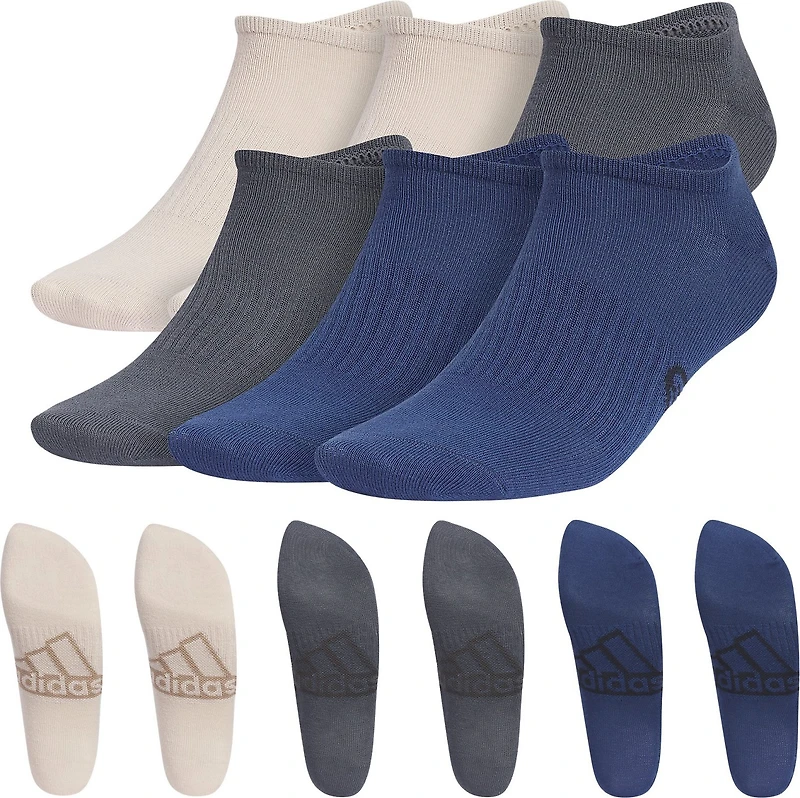 adidas Men's Superlite Classic 6 Pack No-Show Socks