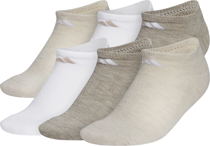 adidas women's Athletic Cushioned 6 Pack No-Show Socks
