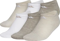 adidas women's Athletic Cushioned 6 Pack No-Show Socks