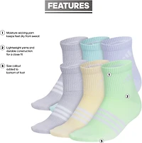 adidas Kids' Superlite 3.0 Athletic Cushioned Quarter Socks 6 Pack