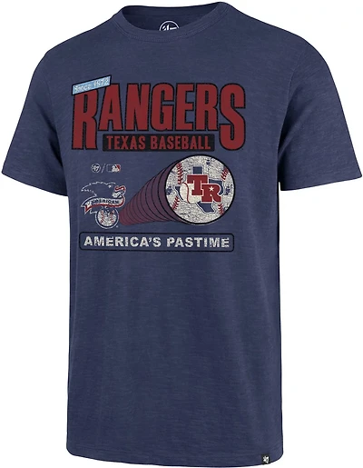 '47 Men's Texas Rangers Vintage Pastime Scrum Short Sleeve T-shirt