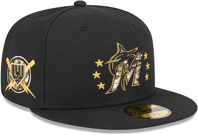 New Era Men's Miami Marlins 2024 Armed Forces Day On-Field 59FIFTY Fitted Hat