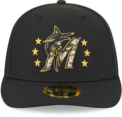 New Era Men's Miami Marlins 2024 Armed Forces Day Low Profile 59FIFTY Fitted Hat