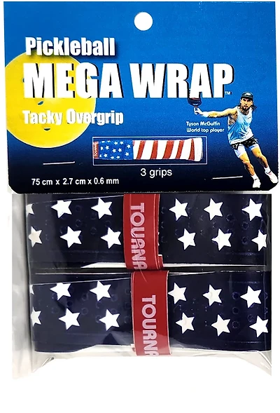 Tourna Mega Wrap Tacky USA Pickleball Paddle Overgrips 2-Pack