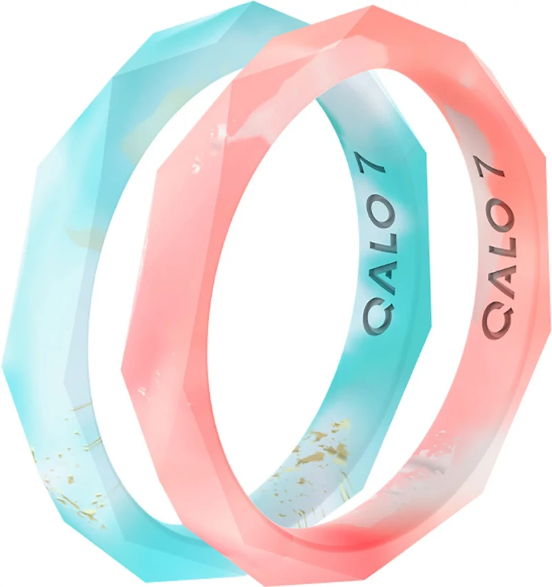 QALO Women's Natural Stone Drift Stackable Ring Set