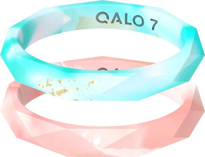 QALO Women's Natural Stone Drift Stackable Ring Set