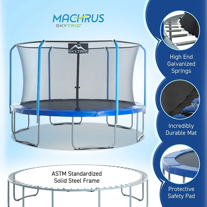 Machrus Skytric 13 ft Round Trampoline with Top-Ring Flex Enclosure
