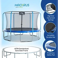 Machrus Skytric 13 ft Round Trampoline with Top-Ring Flex Enclosure