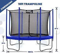 Machrus Upper Bounce 10 ft Round Trampoline with Safety Enclosure System