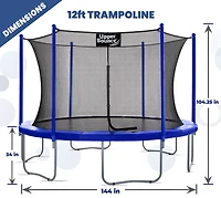 Machrus Upper Bounce 12 ft Round Trampoline with Safety Enclosure System