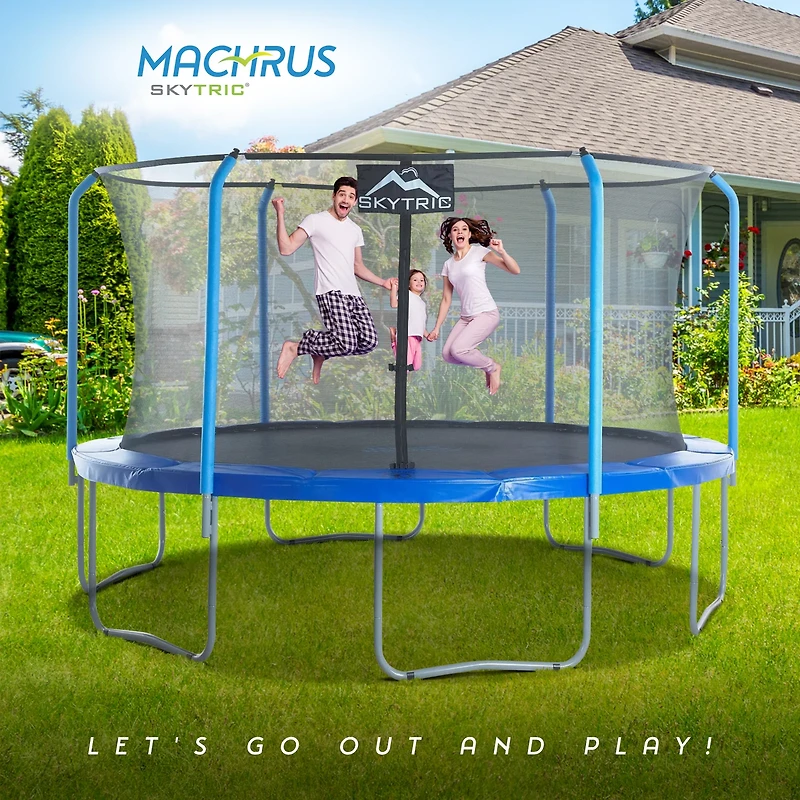 Machrus Skytric 15 ft Round Trampoline with Top-Ring Enclosure System