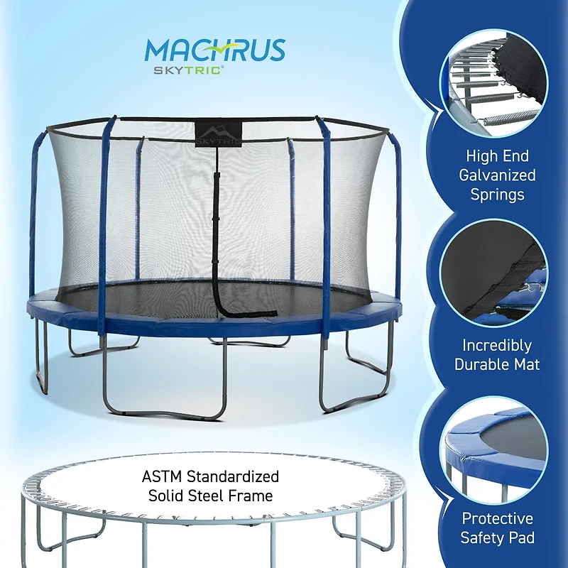 Machrus Skytric 11 ft Round Trampoline with Top-Ring Flex Enclosure