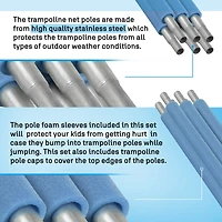 Machrus Upper Bounce 13 ft Round Trampoline Enclosure Set with 6 Poles