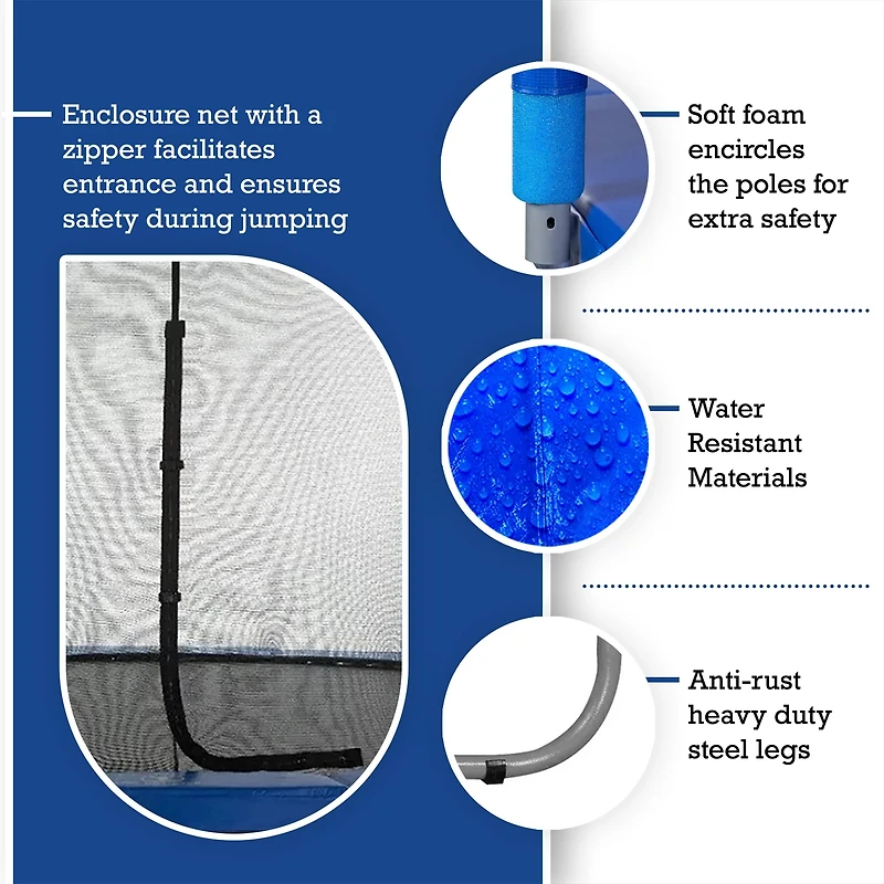 Machrus Skytric 15 ft Round Trampoline with Top-Ring Enclosure System