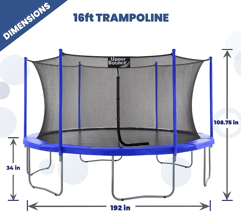 Machrus Upper Bounce 16 ft Round Trampoline with Safety Enclosure System