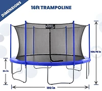 Machrus Upper Bounce 16 ft Round Trampoline with Safety Enclosure System