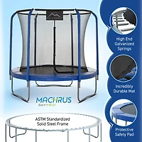 Machrus Skytric 8 ft Round Trampoline with Top-Ring Flex Enclosure