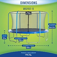 Machrus Skytric 13 ft Round Trampoline with Top-Ring Flex Enclosure