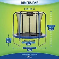 Machrus Skytric 8 ft Round Trampoline with Top-Ring Flex Enclosure