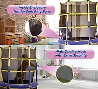 Machrus Upper Bounce 55 in Kiddy Round Trampoline and Enclosure