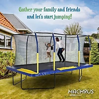 Machrus Upper Bounce 9 ft x 15 ft Rectangle Gymnastics Style Trampoline Set