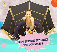Machrus Upper Bounce 55 in Kiddy Round Trampoline and Enclosure