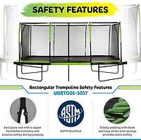 Machrus Upper Bounce Mega Gymnastics Style 10 ft x 17 ft Rectangle Trampoline