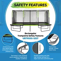 Machrus Upper Bounce Mega Gymnastics Style 10 ft x 17 ft Rectangle Trampoline