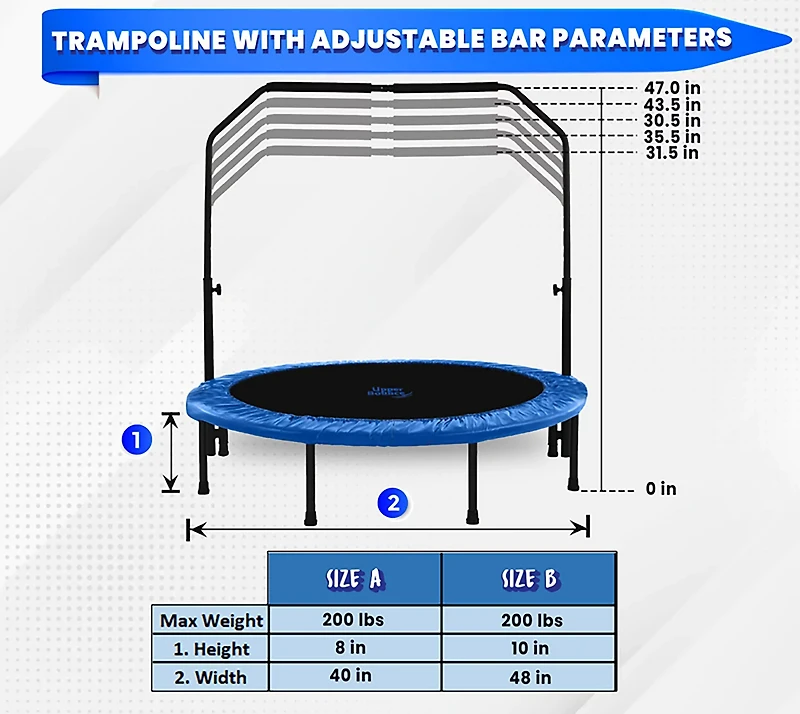 Machrus Upper Bounce 48 in Round Mini In/Out Trampoline