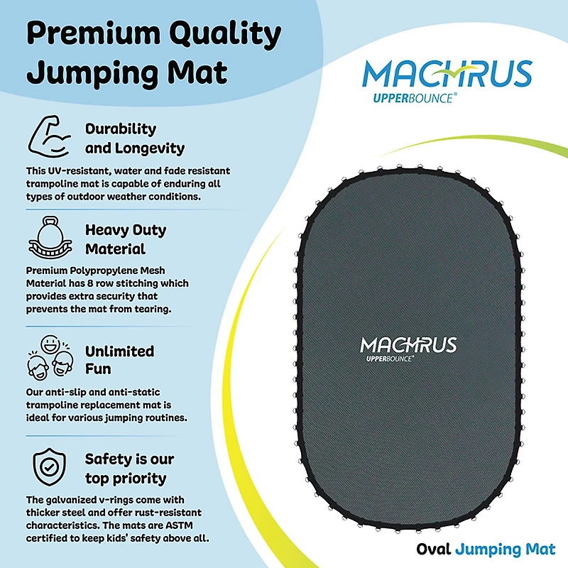 Machrus Upper Bounce 16 ft x 14 ft Oval Trampoline Replacement Mat