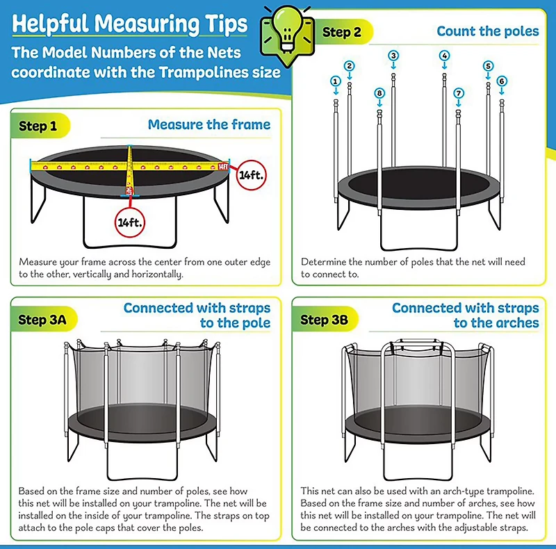 Machrus Upper Bounce 12 ft Round Trampoline Safety Enclosure IS Net