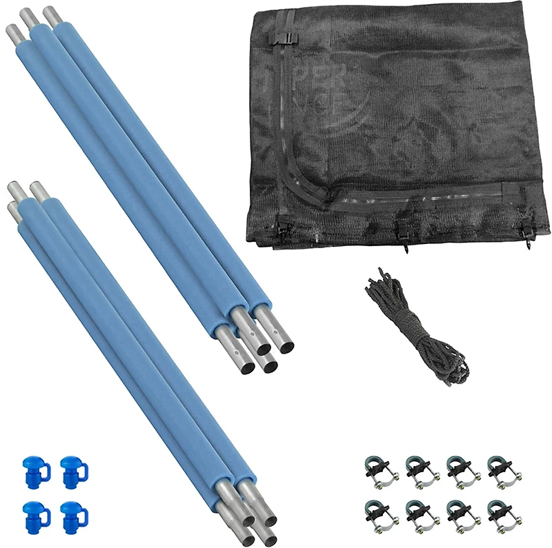 Machrus Upper Bounce 10 ft Round Trampoline 4 Pole Enclosure Set