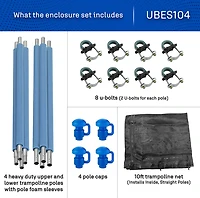 Machrus Upper Bounce 10 ft Round Trampoline 4 Pole Enclosure Set