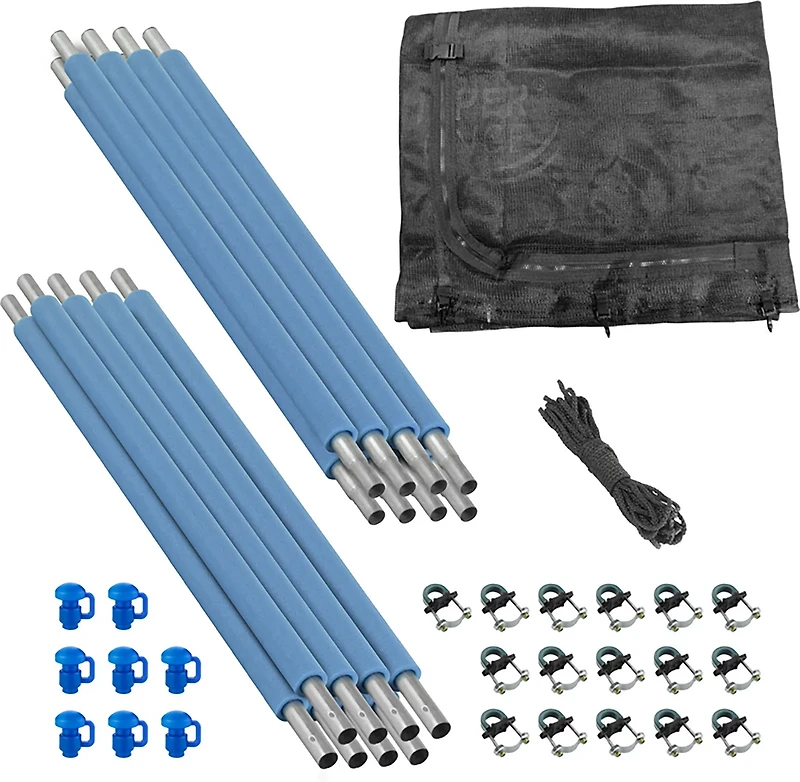 Machrus Upper Bounce 12 ft Round Trampoline Safety Enclosure Set with 8 Poles