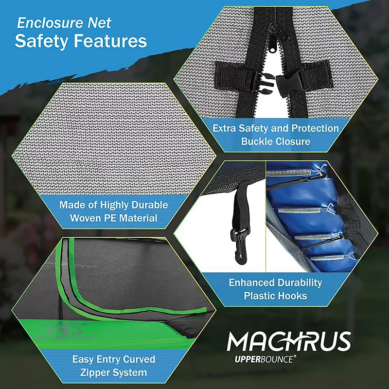 Machrus Upper Bounce 13 ft Round Trampoline Replacement Safety Enclosure Net