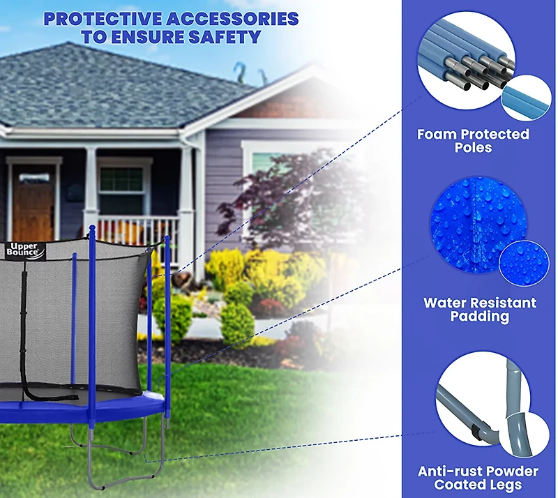 Machrus Upper Bounce 15 ft Round Trampoline with Safety Enclosure