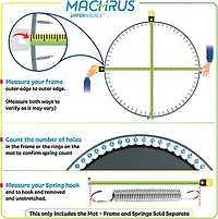 Machrus Upper Bounce 12 ft Round Trampoline Replacement Mat with 60 V-Rings