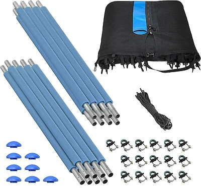 Machrus Upper Bounce 10 ft Round Trampoline Enclosure System with 8 Poles