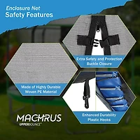 Machrus Upper Bounce 10 ft Round Trampoline Enclosure System with 8 Poles
